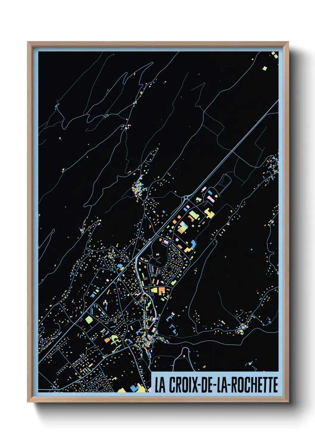 Une affiche de carte sur La Croix-de-la-Rochette