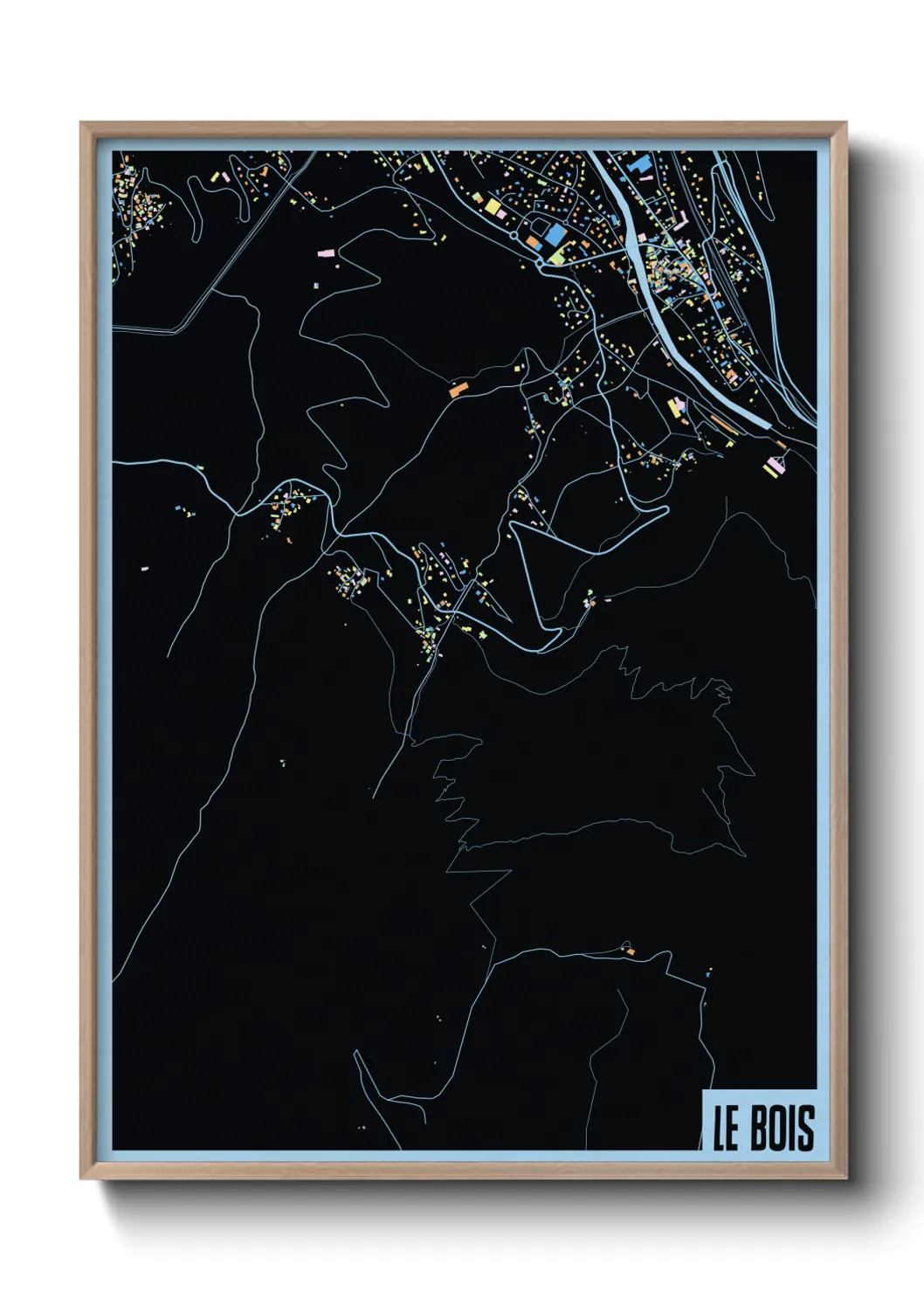 Une affiche de carte sur Le Bois