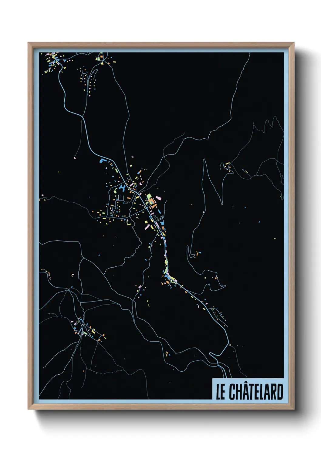 Une affiche de carte sur Le Châtelard