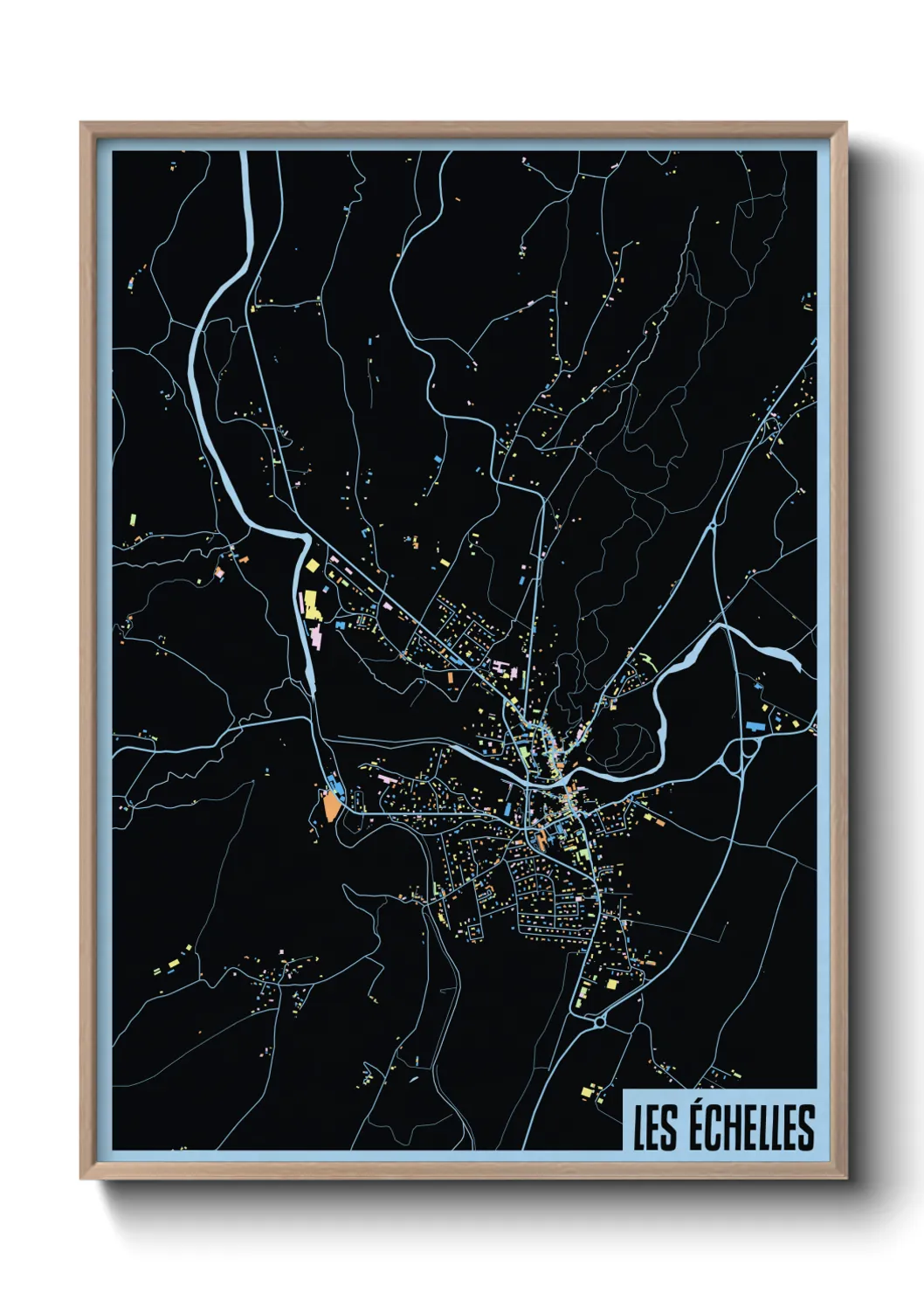 Une affiche de carte sur Les Échelles