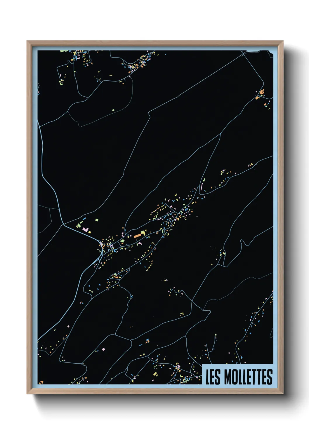 Une affiche de carte sur Les Mollettes