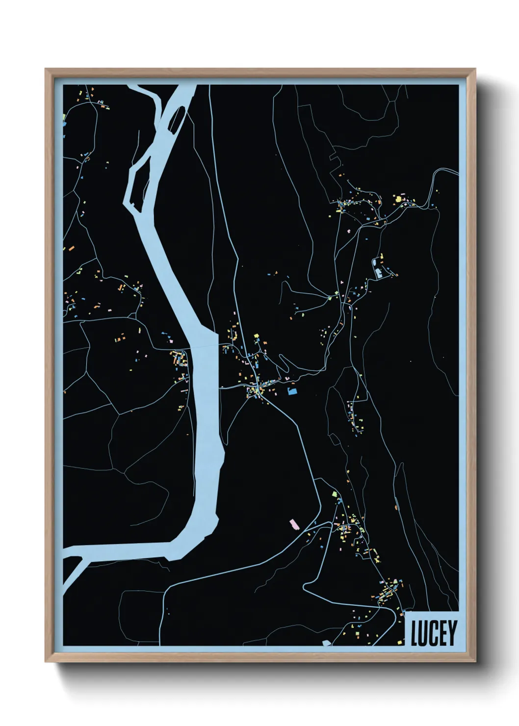 Une affiche de carte sur Lucey