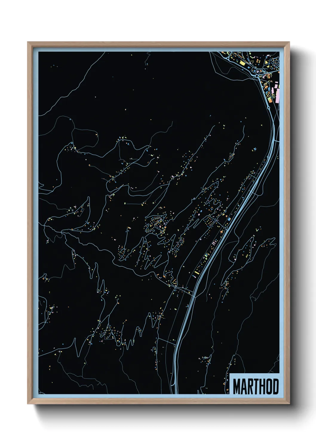 Une affiche de carte sur Marthod