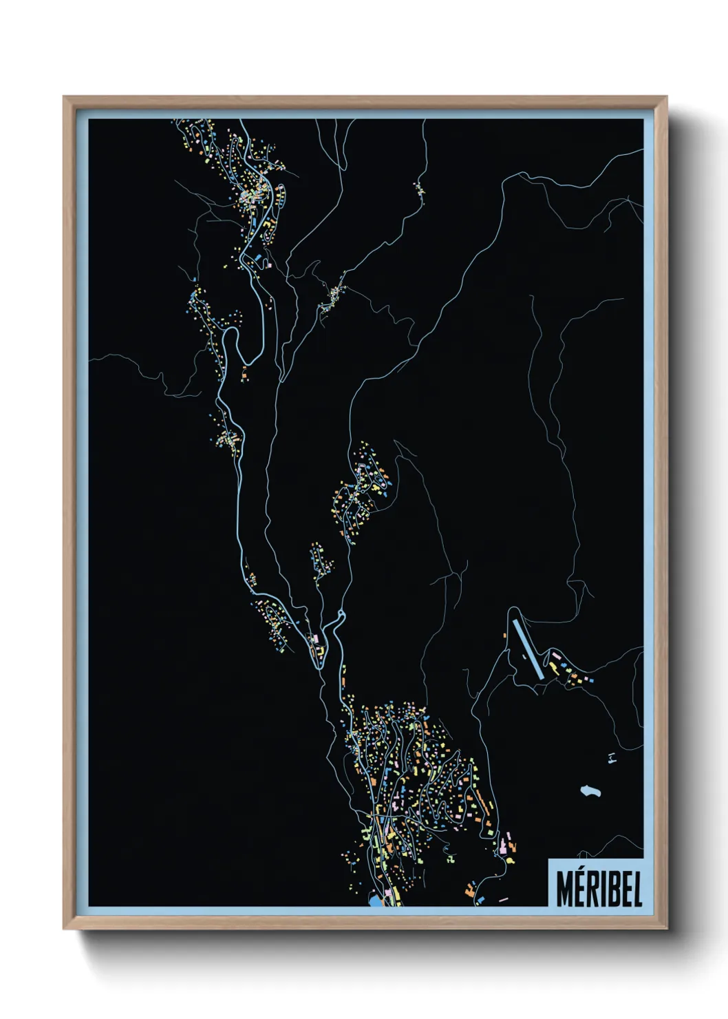 Une affiche de carte sur Méribel