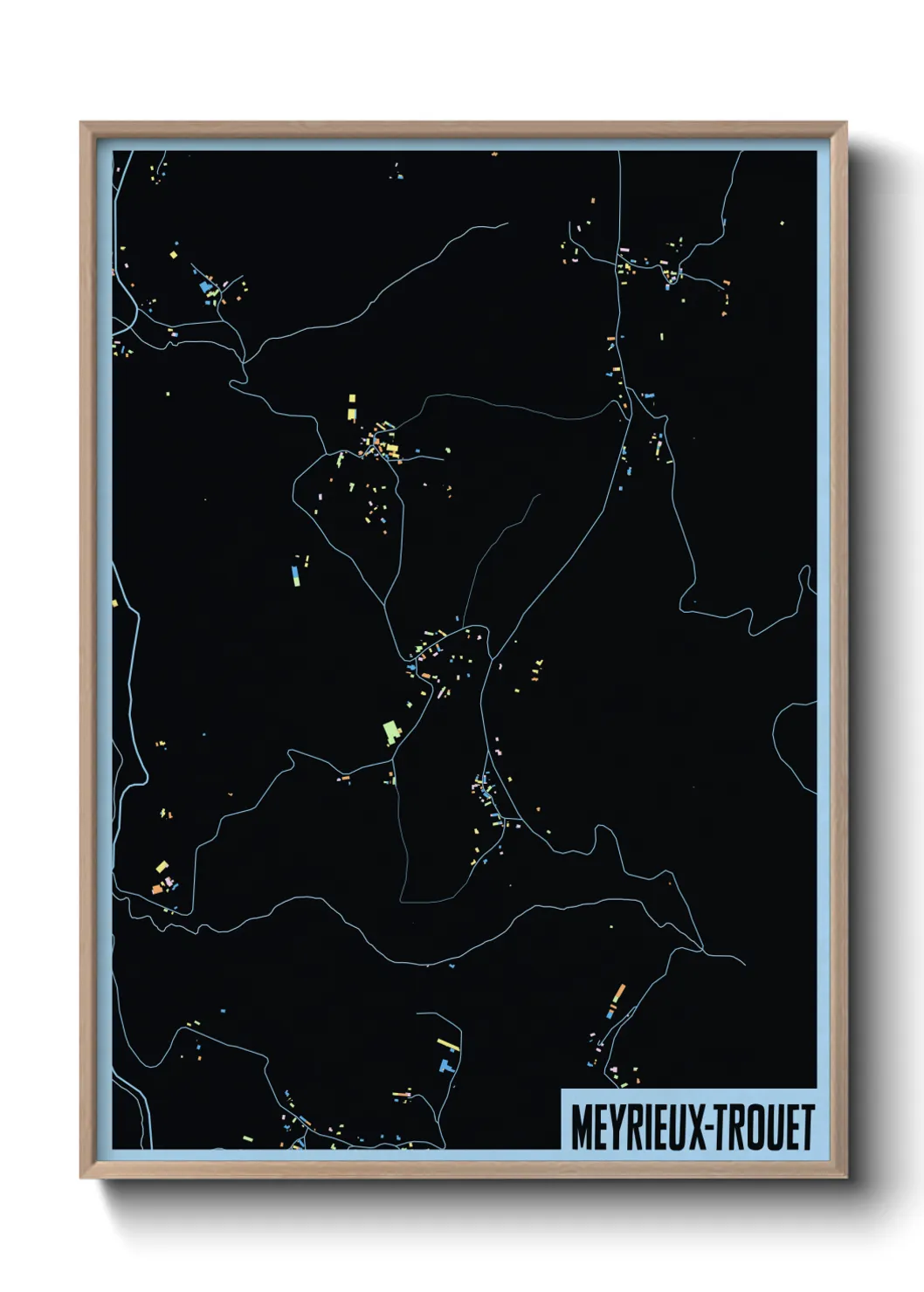 Une affiche de carte sur Meyrieux-Trouet