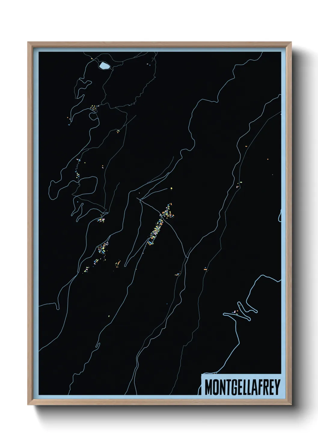 Une affiche de carte sur Montgellafrey