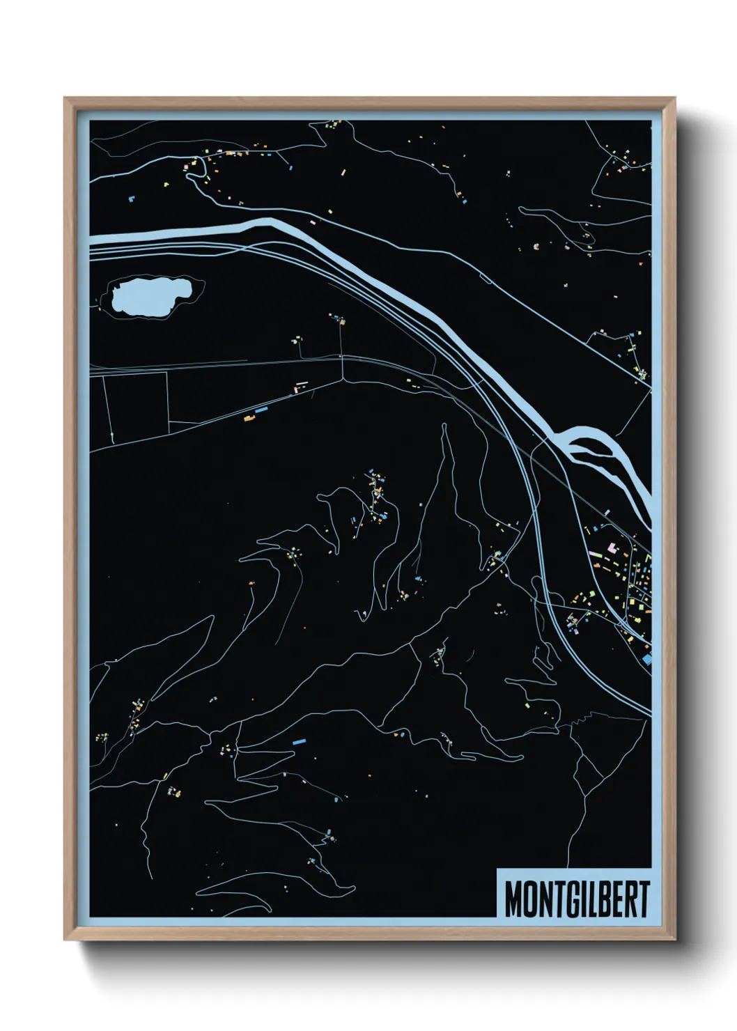 Une affiche de carte sur Montgilbert