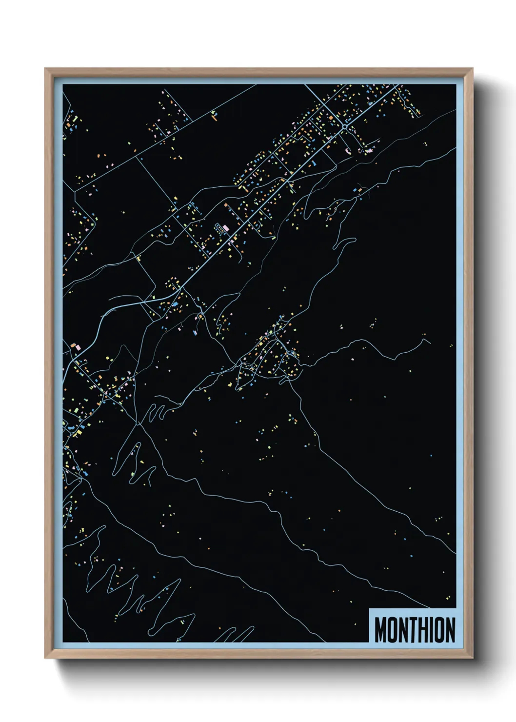 Une affiche de carte sur Monthion