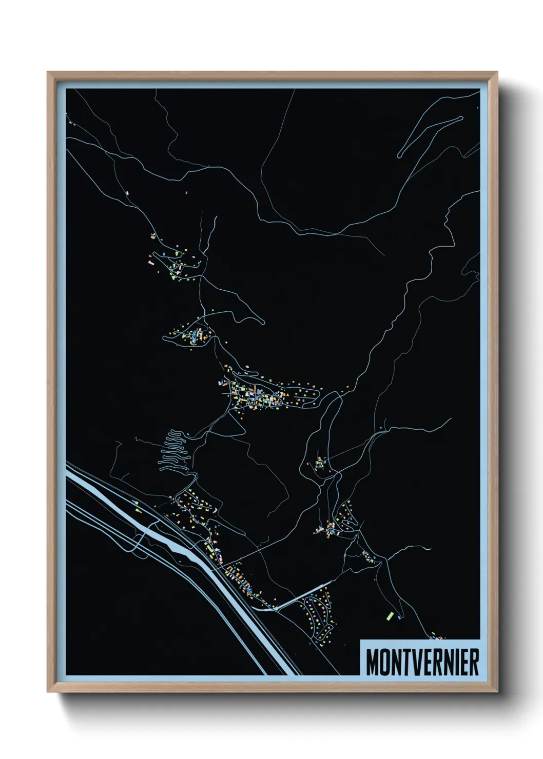 Une affiche de carte sur Montvernier