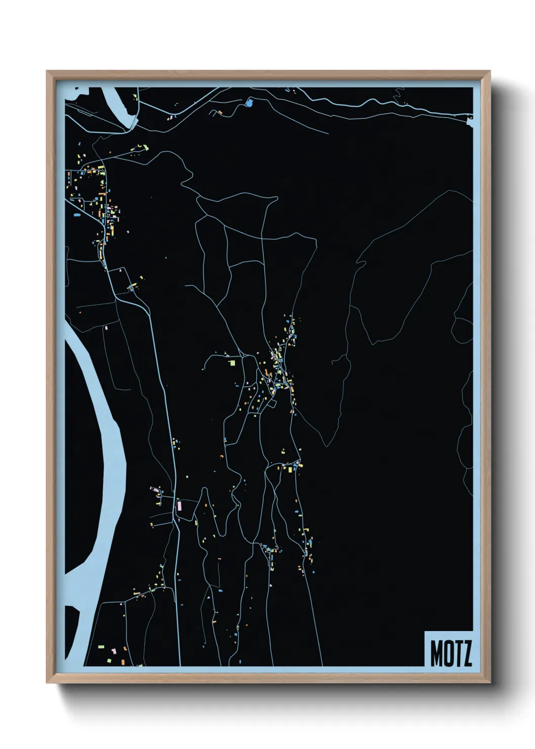 Une affiche de carte sur Motz