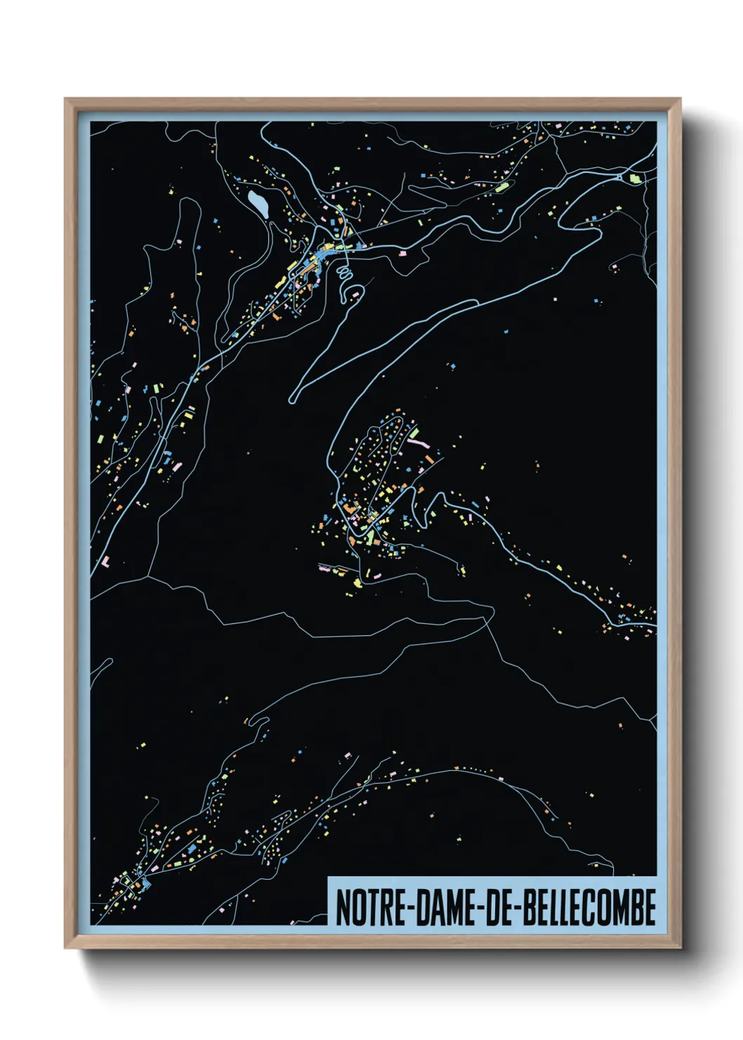 Une affiche de carte sur Notre-Dame-de-Bellecombe