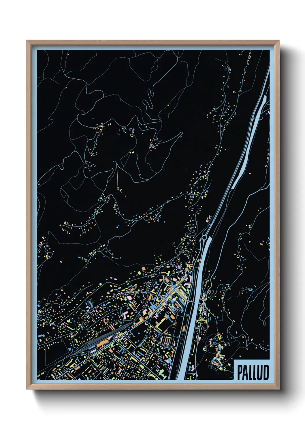 Une affiche de carte sur Pallud