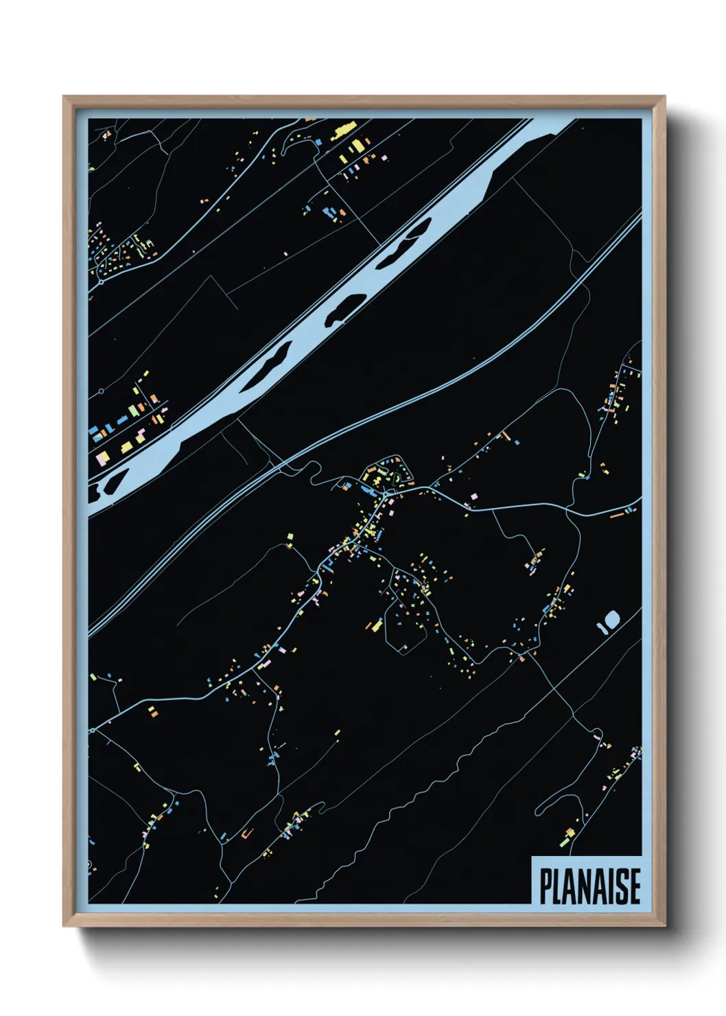 Une affiche de carte sur Planaise