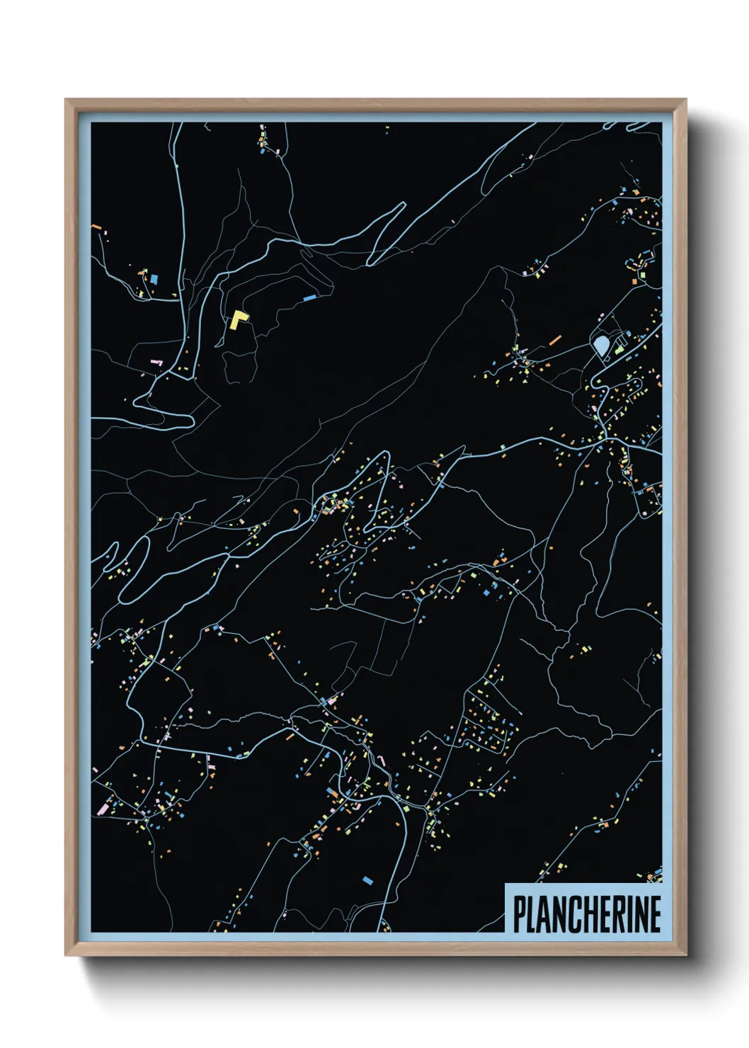 Une affiche de carte sur Plancherine