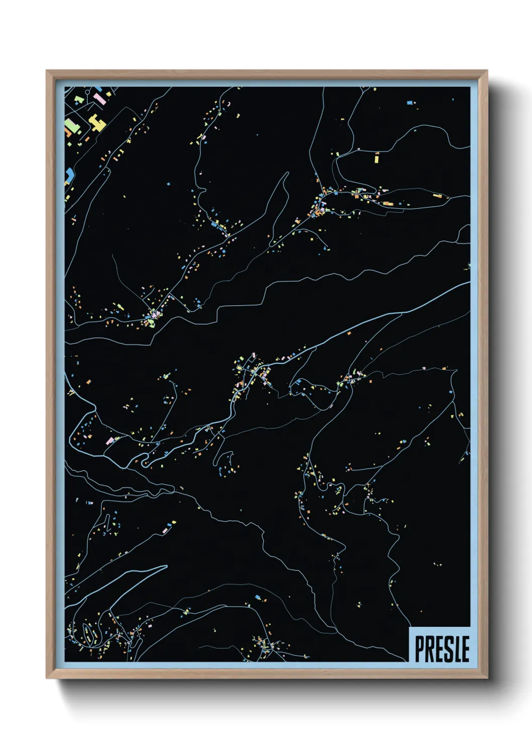 Une affiche de carte sur Presle