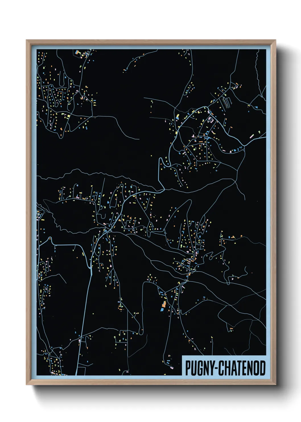 Une affiche de carte sur Pugny-Chatenod