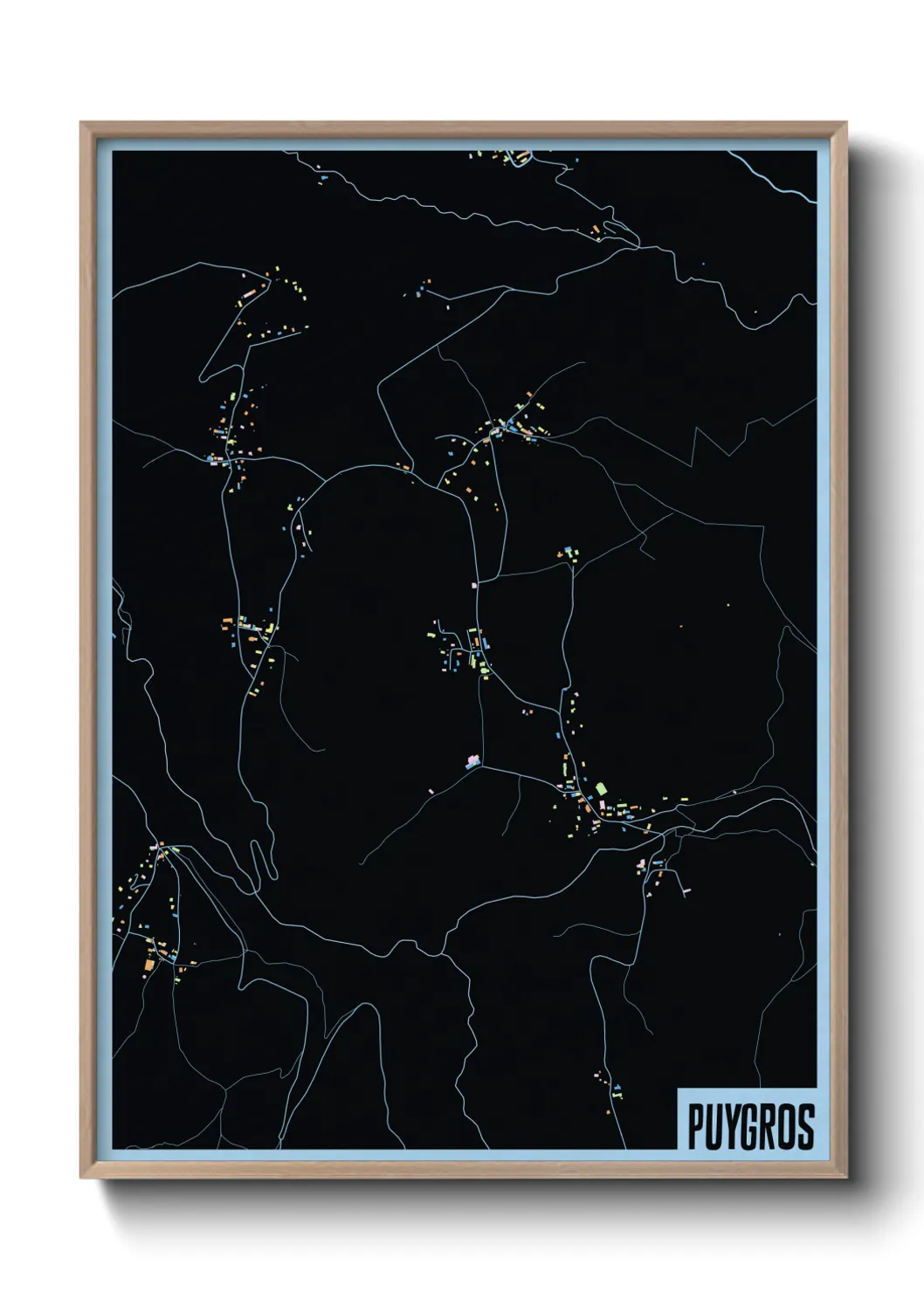 Une affiche de carte sur Puygros
