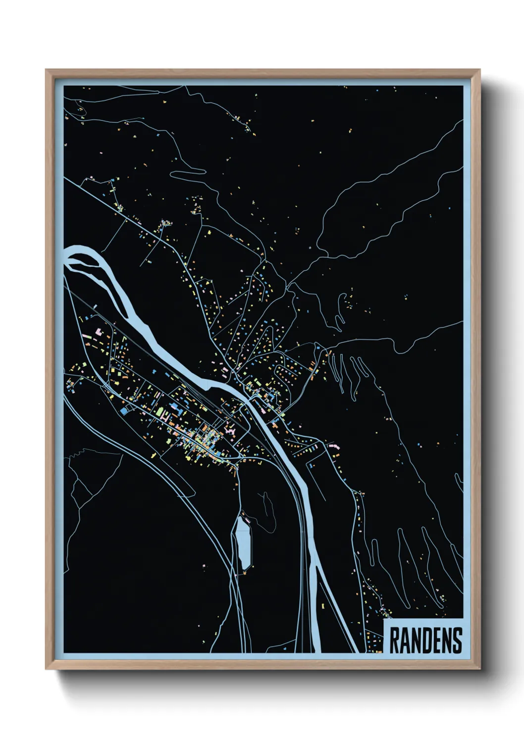 Une affiche de carte sur Randens