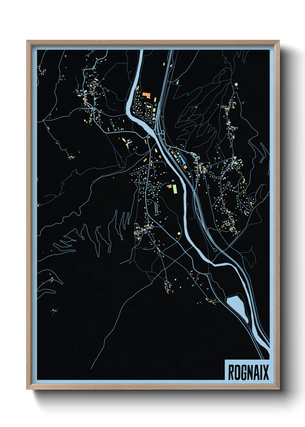 Une affiche de carte sur Rognaix