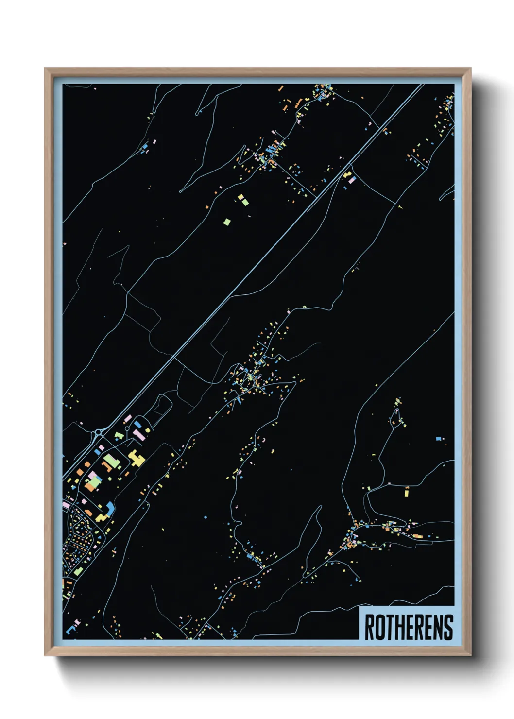 Une affiche de carte sur Rotherens