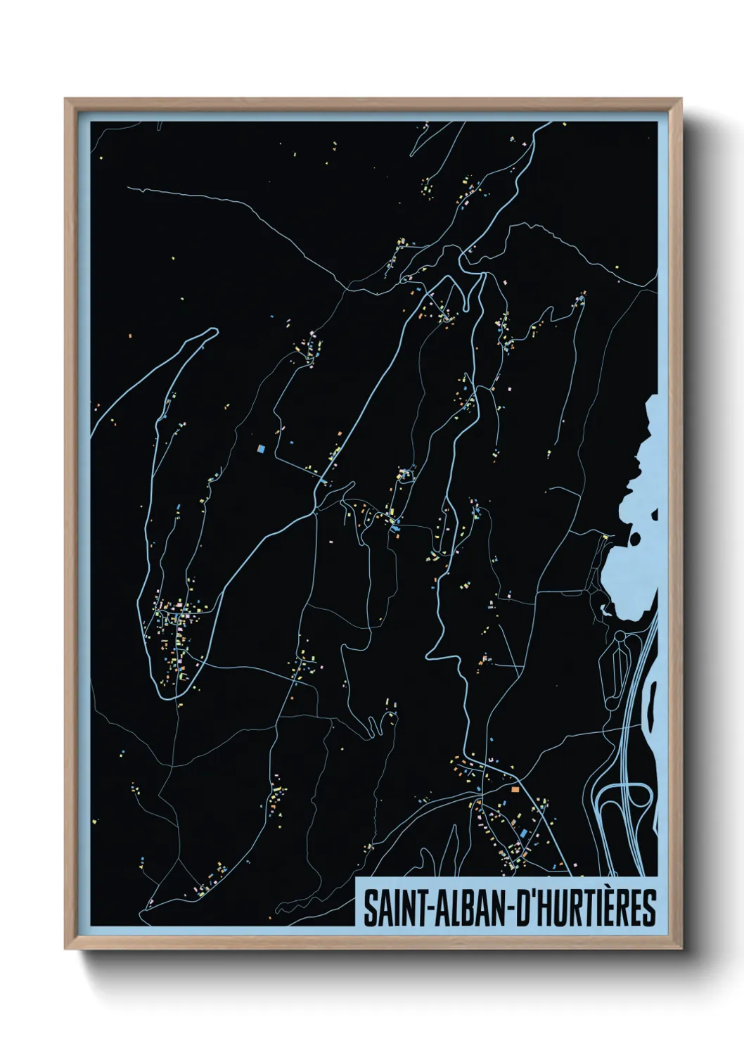 Une affiche de carte sur Saint-Alban-d'Hurtières