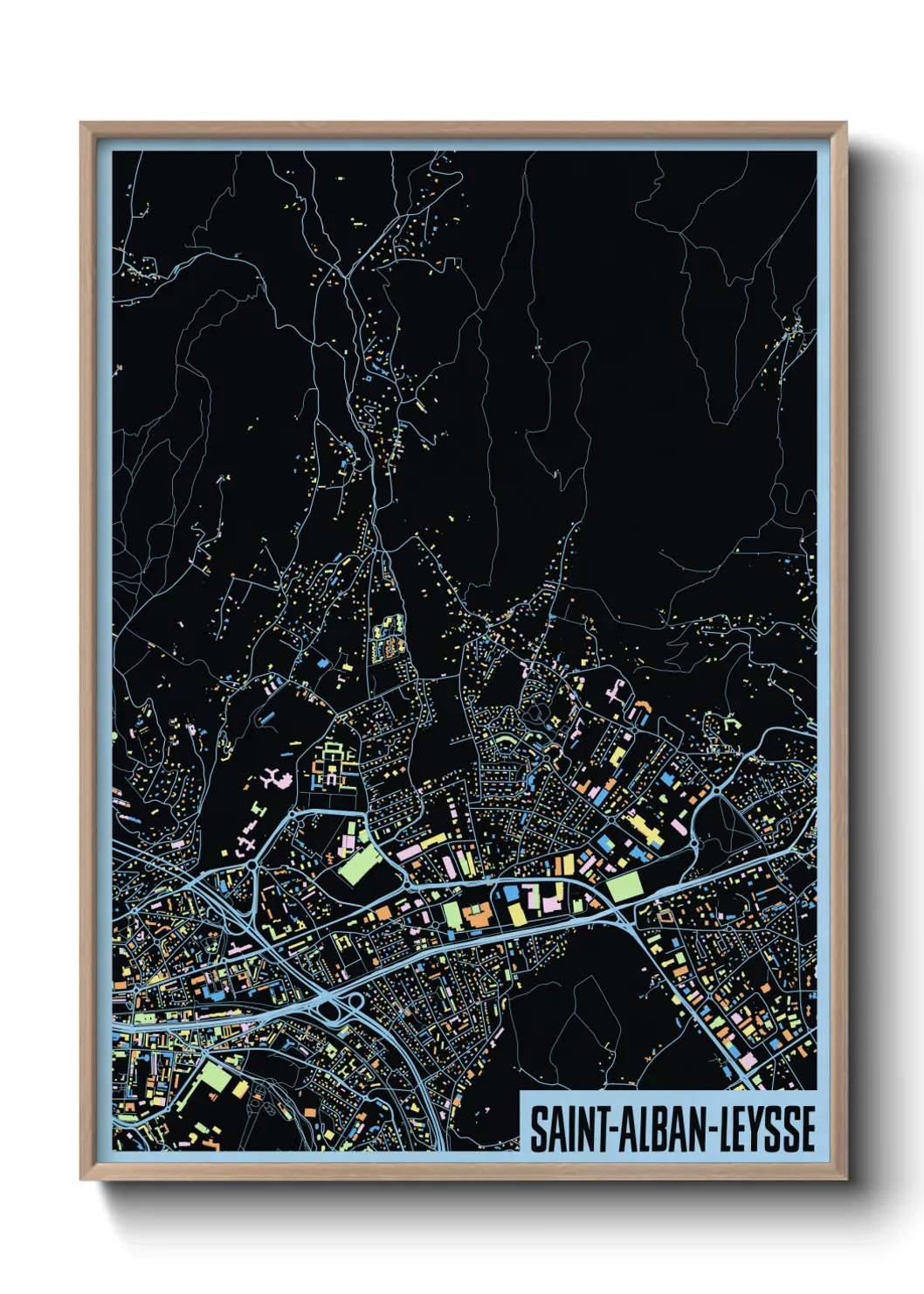 Une affiche de carte sur Saint-Alban-Leysse