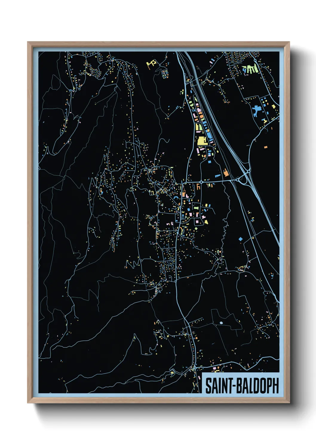 Une affiche de carte sur Saint-Baldoph