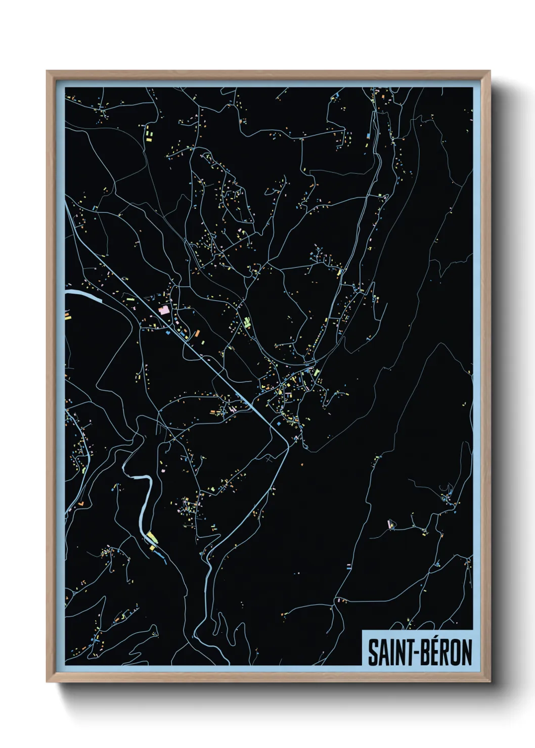 Une affiche de carte sur Saint-Béron