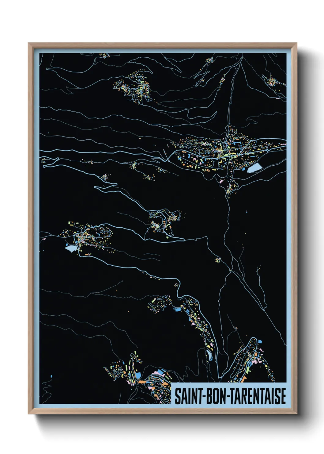 Une affiche de carte sur Saint-Bon-Tarentaise