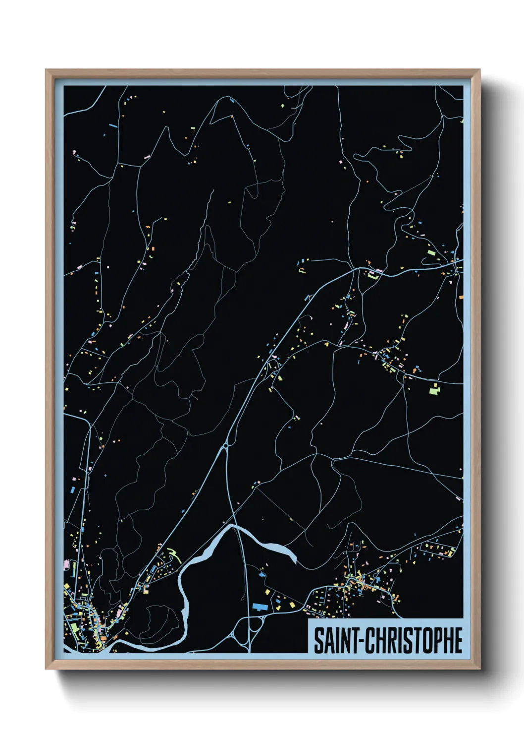 Une affiche de carte sur Saint-Christophe