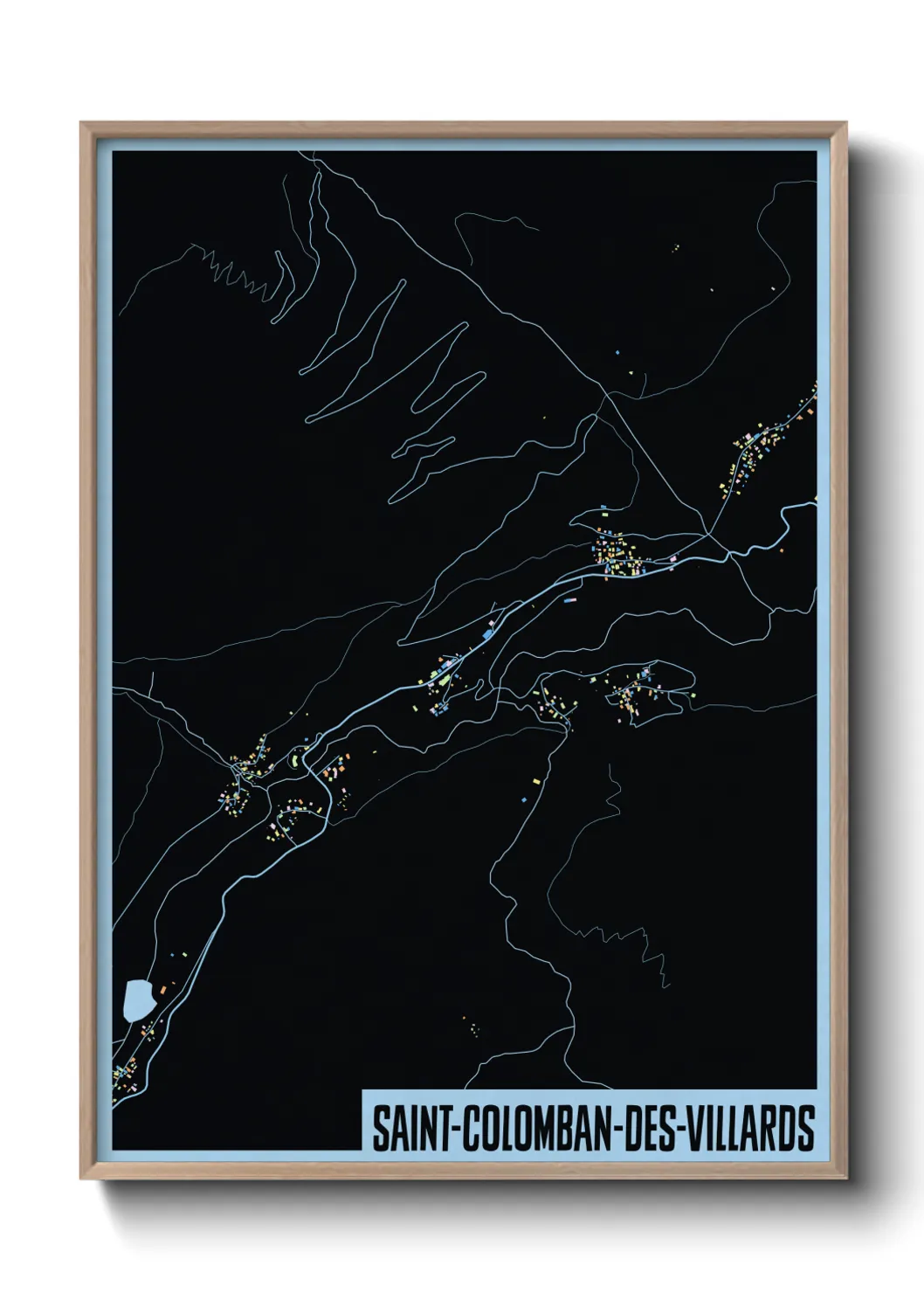 Une affiche de carte sur Saint-Colomban-des-Villards