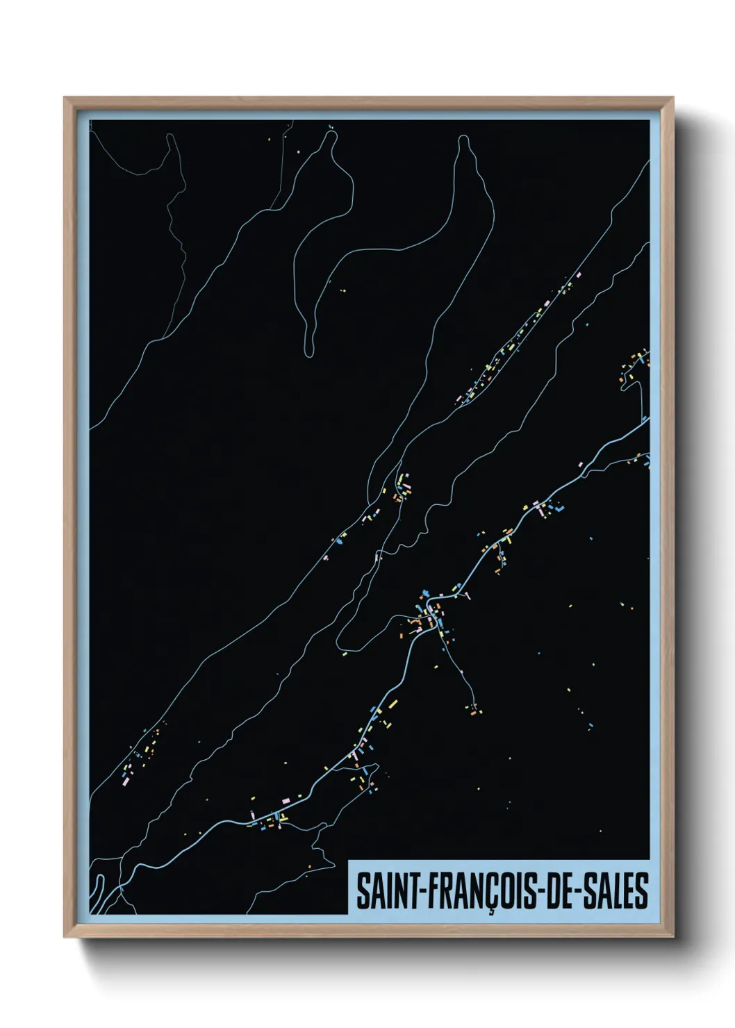 Une affiche de carte sur Saint-François-de-Sales