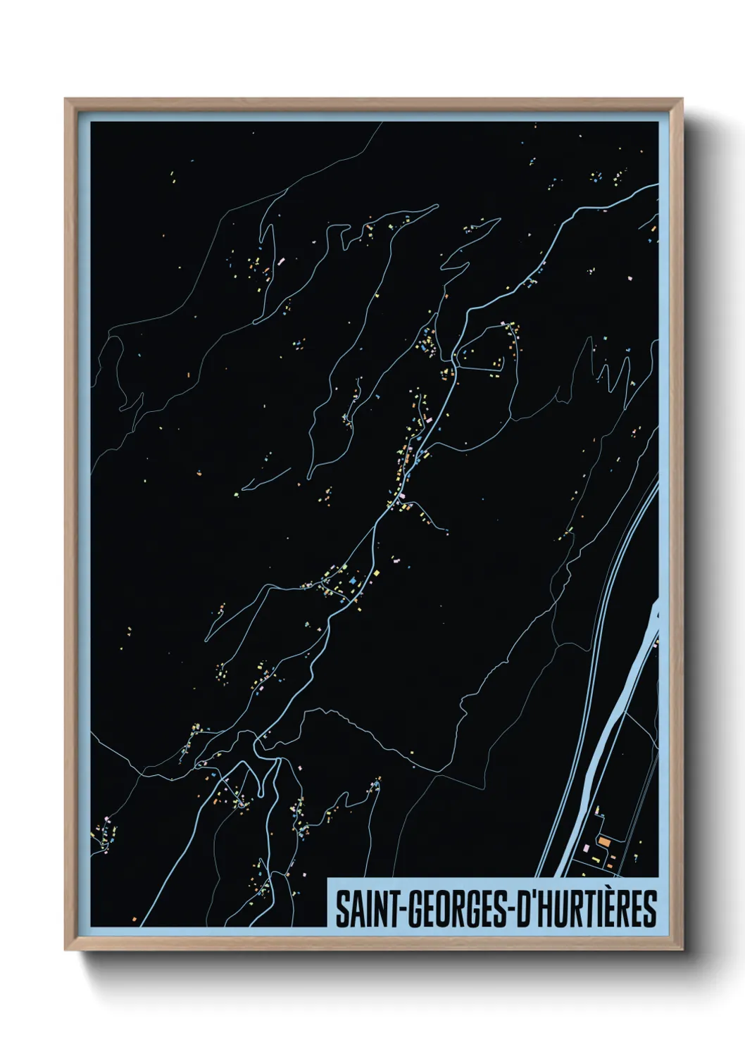 Une affiche de carte sur Saint-Georges-d'Hurtières