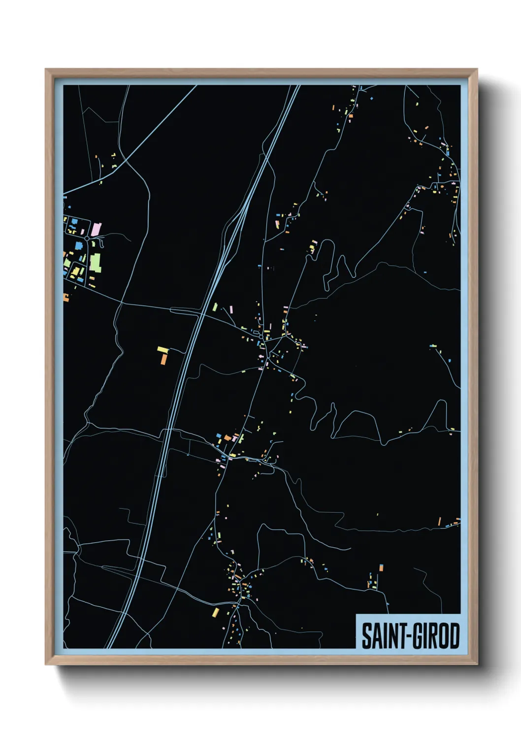 Une affiche de carte sur Saint-Girod