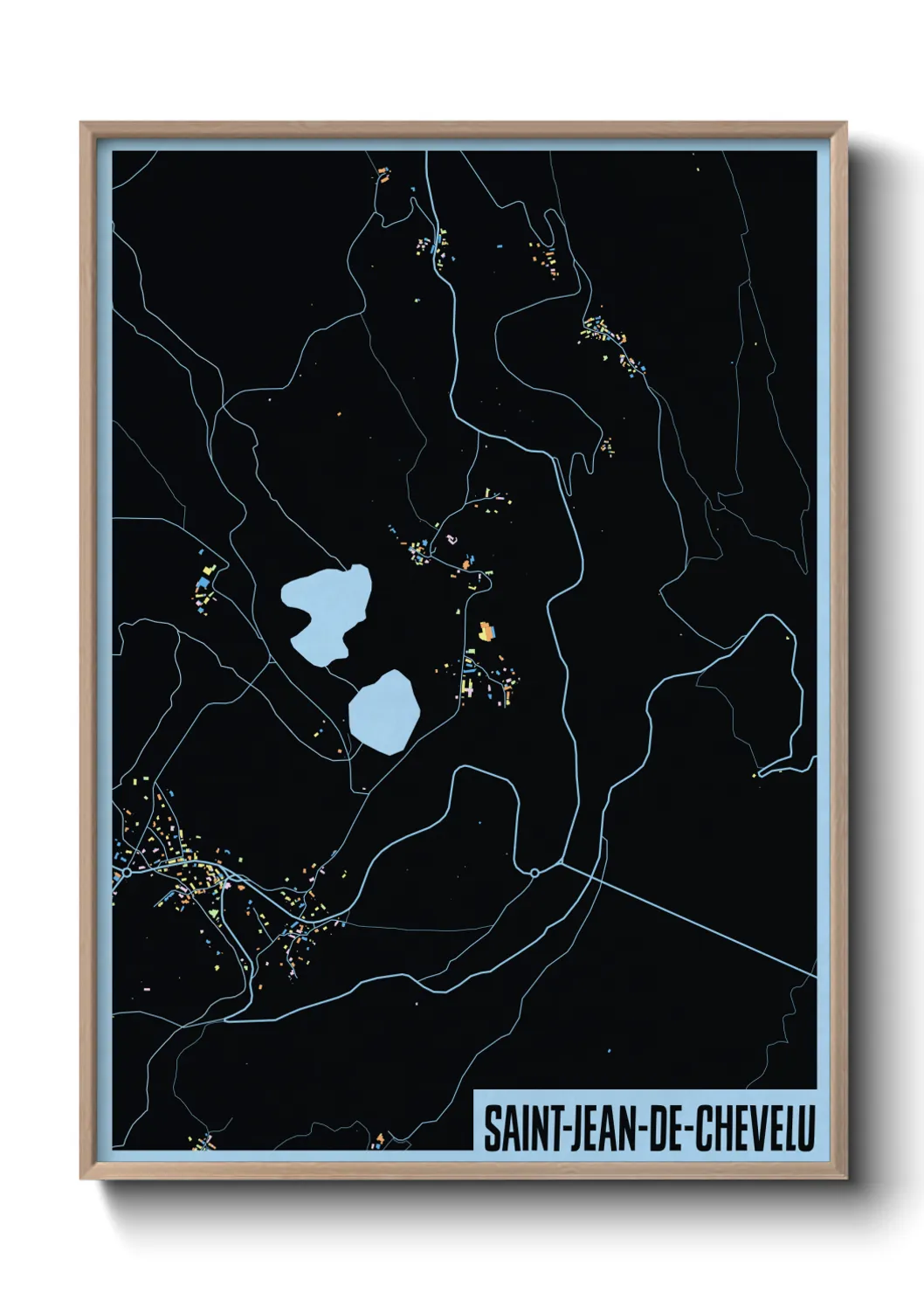 Une affiche de carte sur Saint-Jean-de-Chevelu