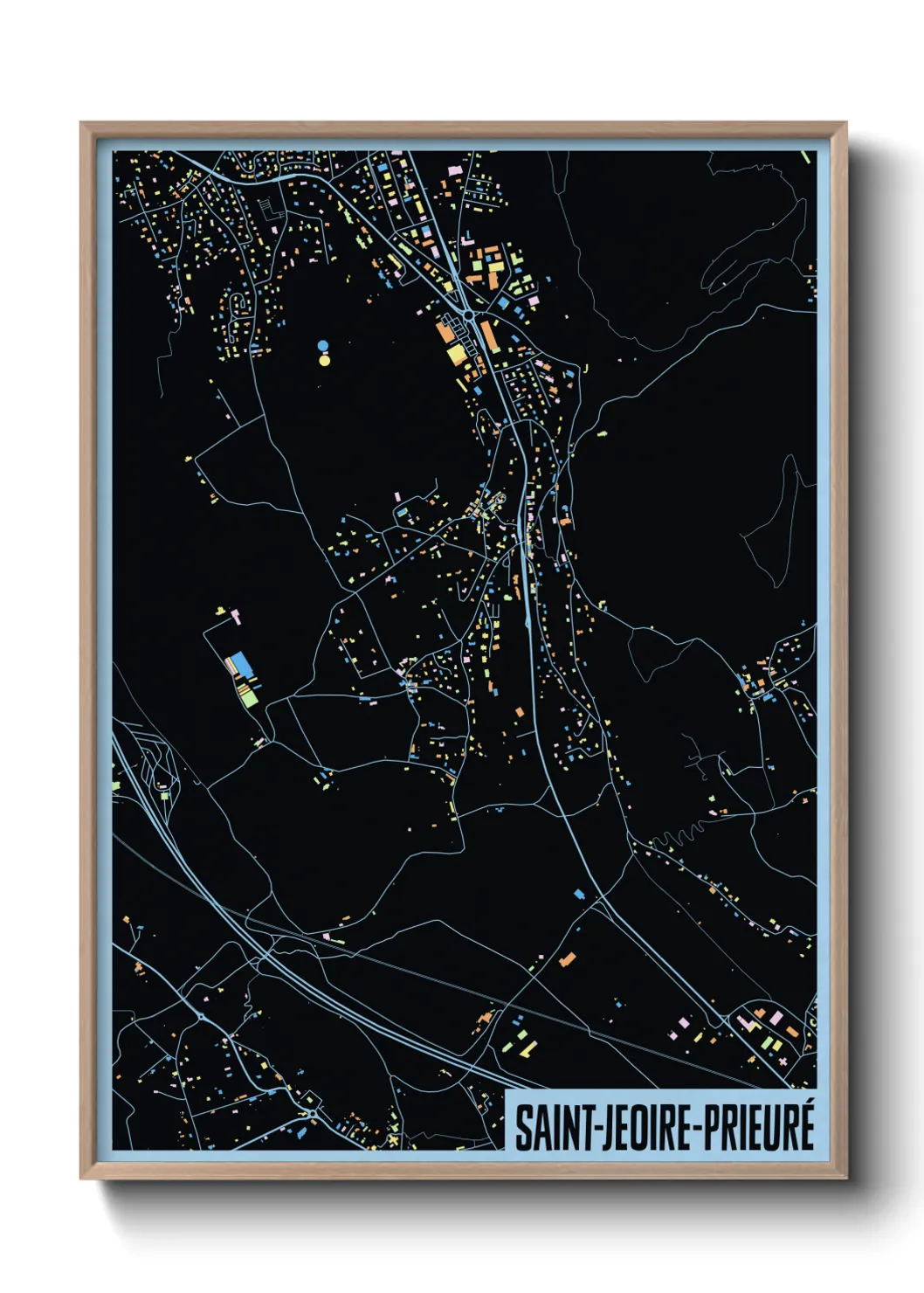 Une affiche de carte sur Saint-Jeoire-Prieuré