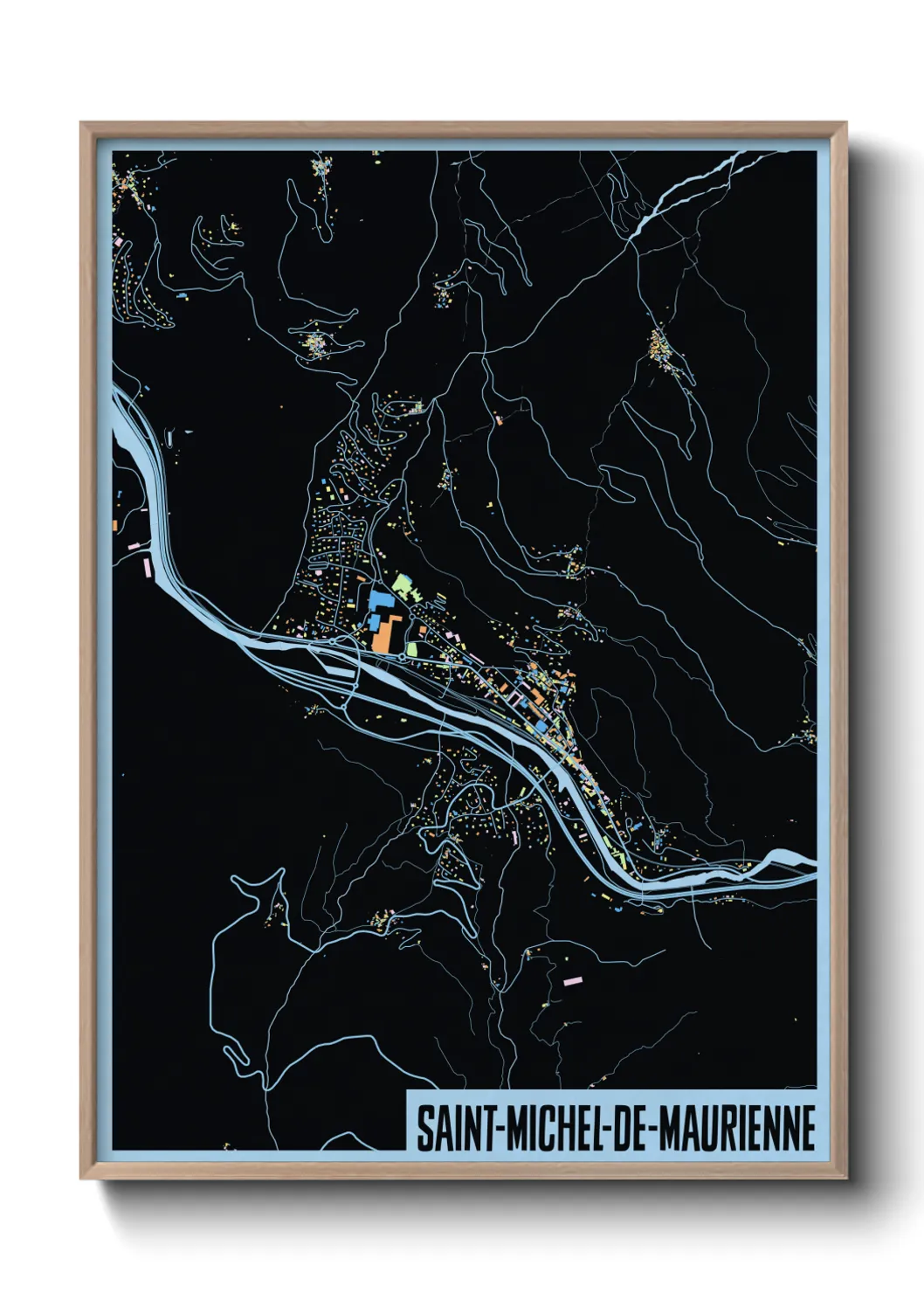 Une affiche de carte sur Saint-Michel-de-Maurienne