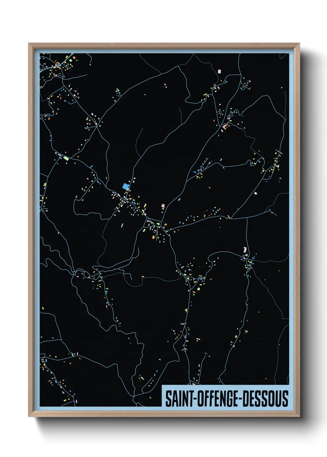 Une affiche de carte sur Saint-Offenge-dessous