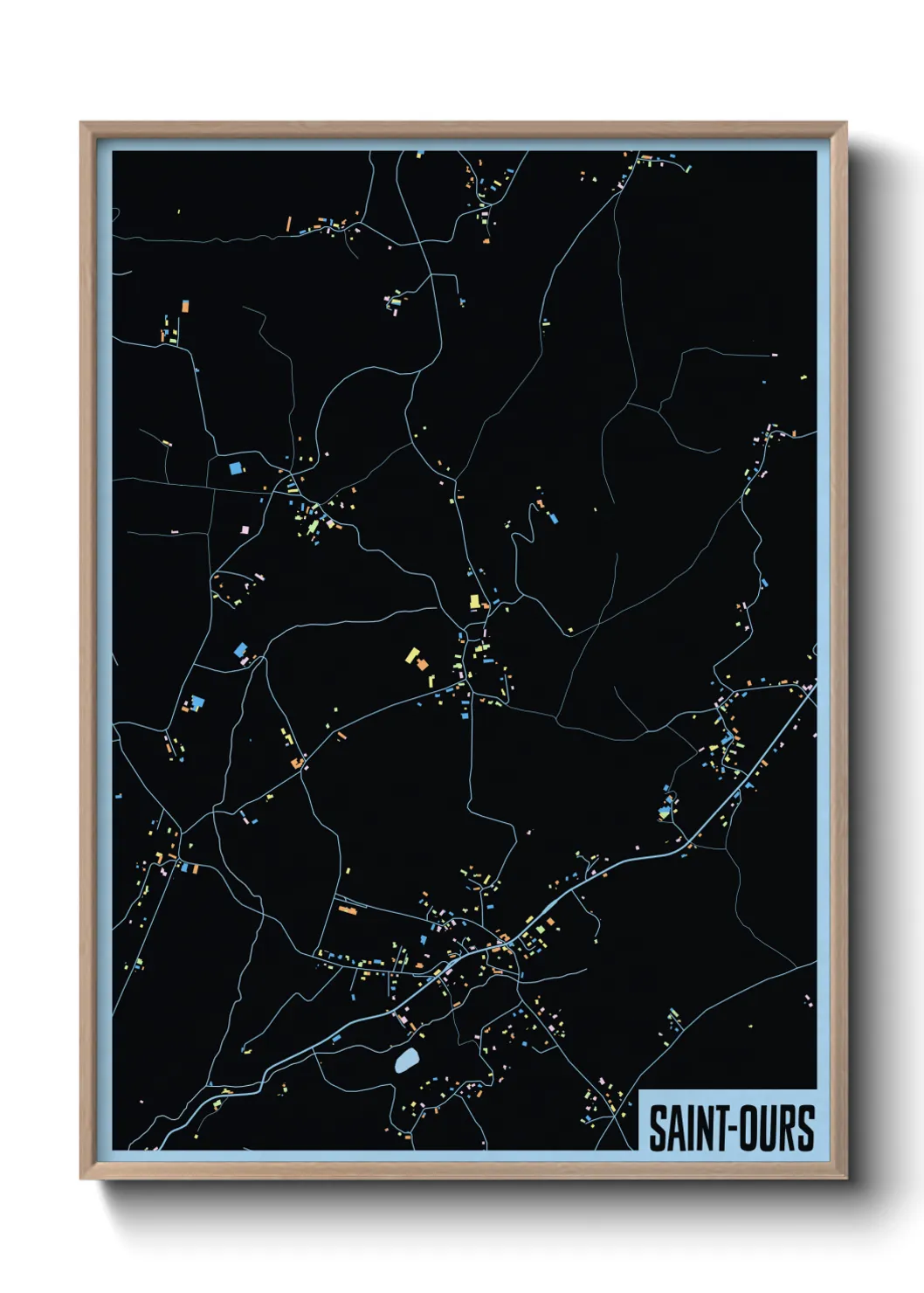 Une affiche de carte sur Saint-Ours