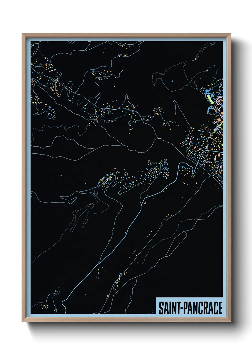 Une affiche de carte sur Saint-Pancrace