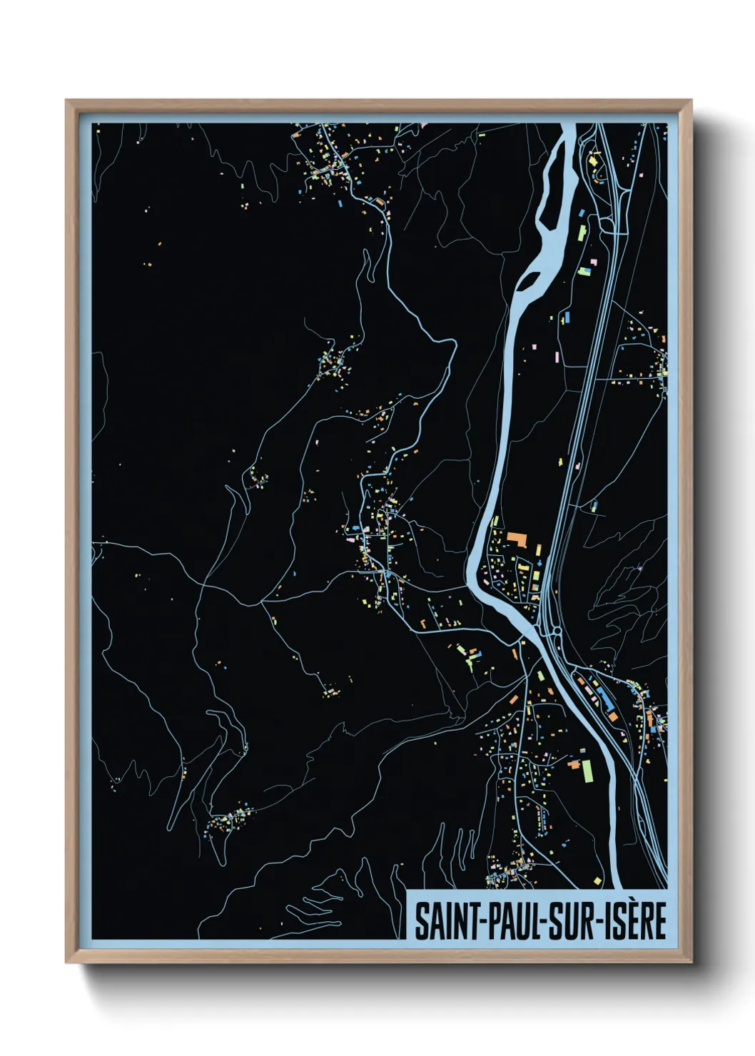 Une affiche de carte sur Saint-Paul-sur-Isère
