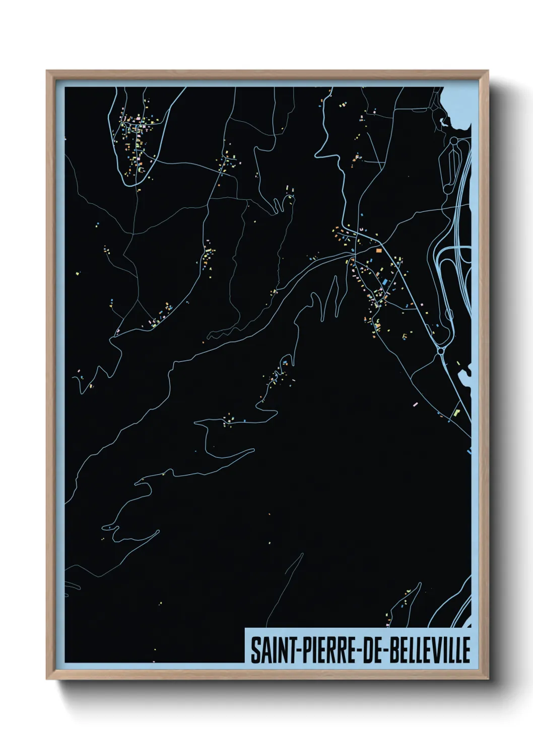 Une affiche de carte sur Saint-Pierre-de-Belleville