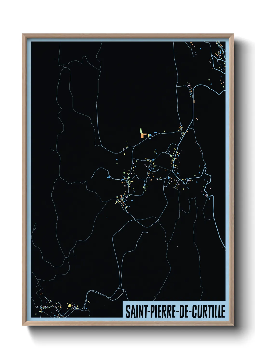 Une affiche de carte sur Saint-Pierre-de-Curtille