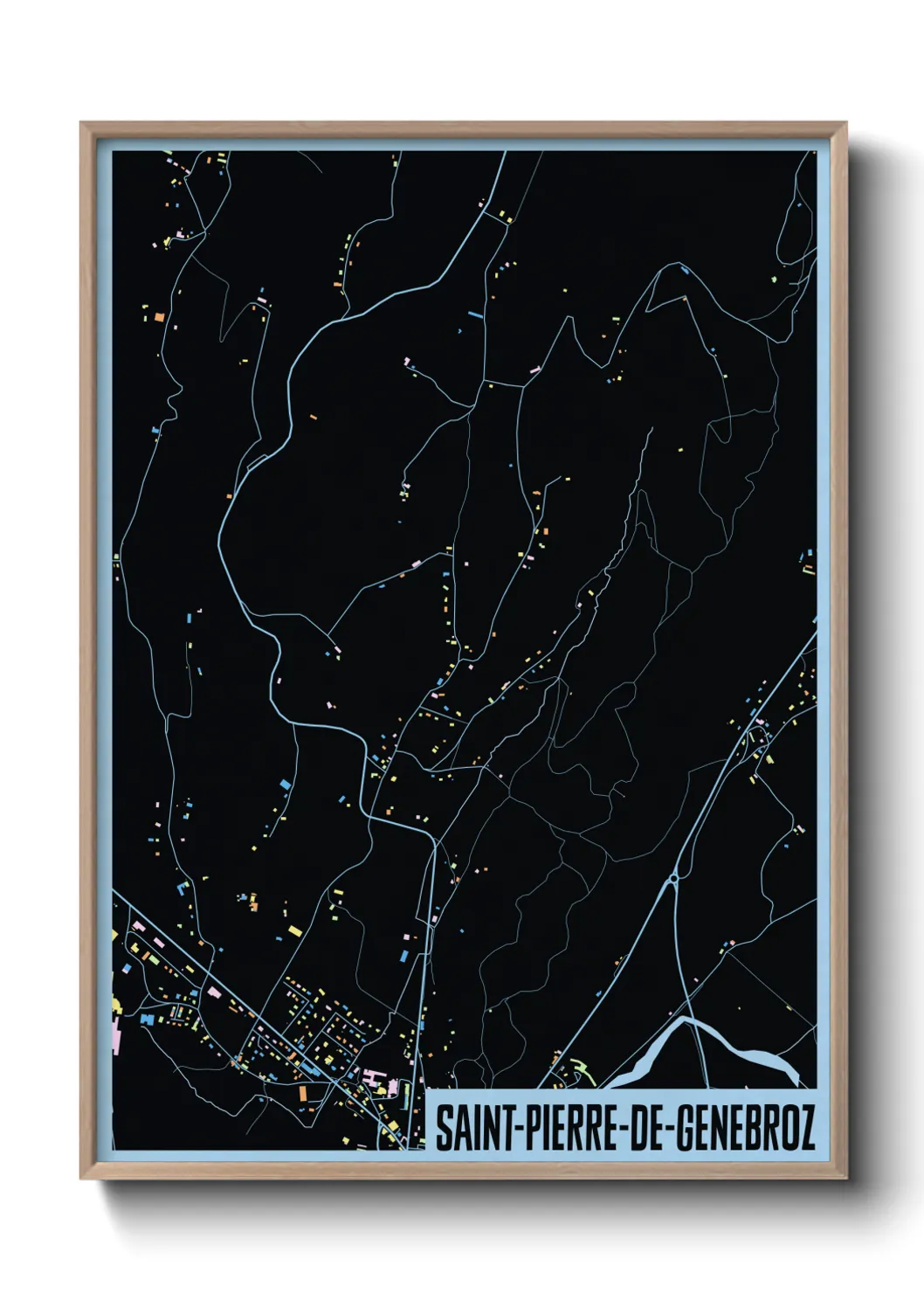 Une affiche de carte sur Saint-Pierre-de-Genebroz