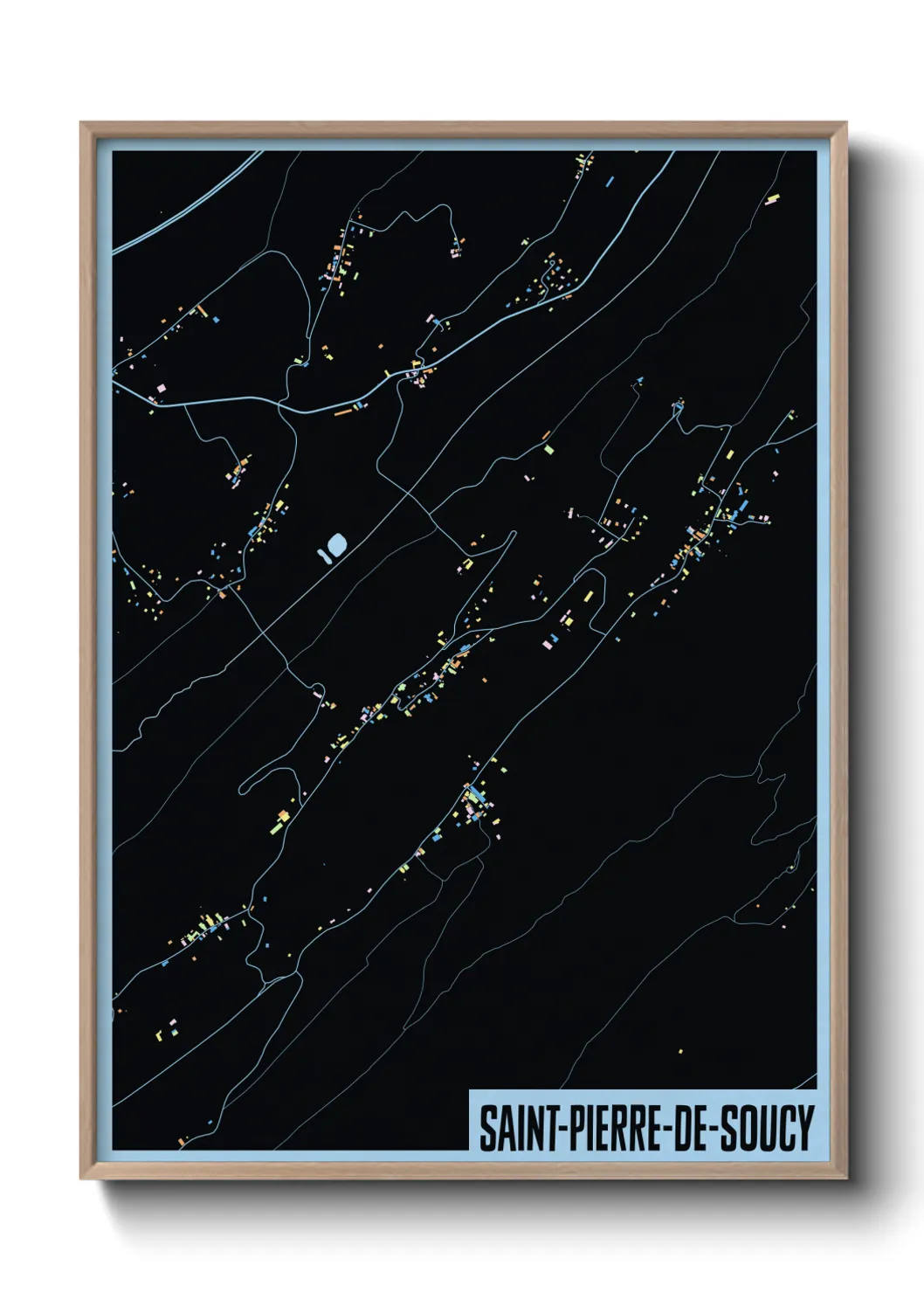Une affiche de carte sur Saint-Pierre-de-Soucy