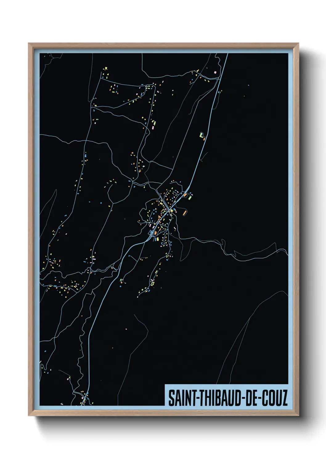 Une affiche de carte sur Saint-Thibaud-de-Couz