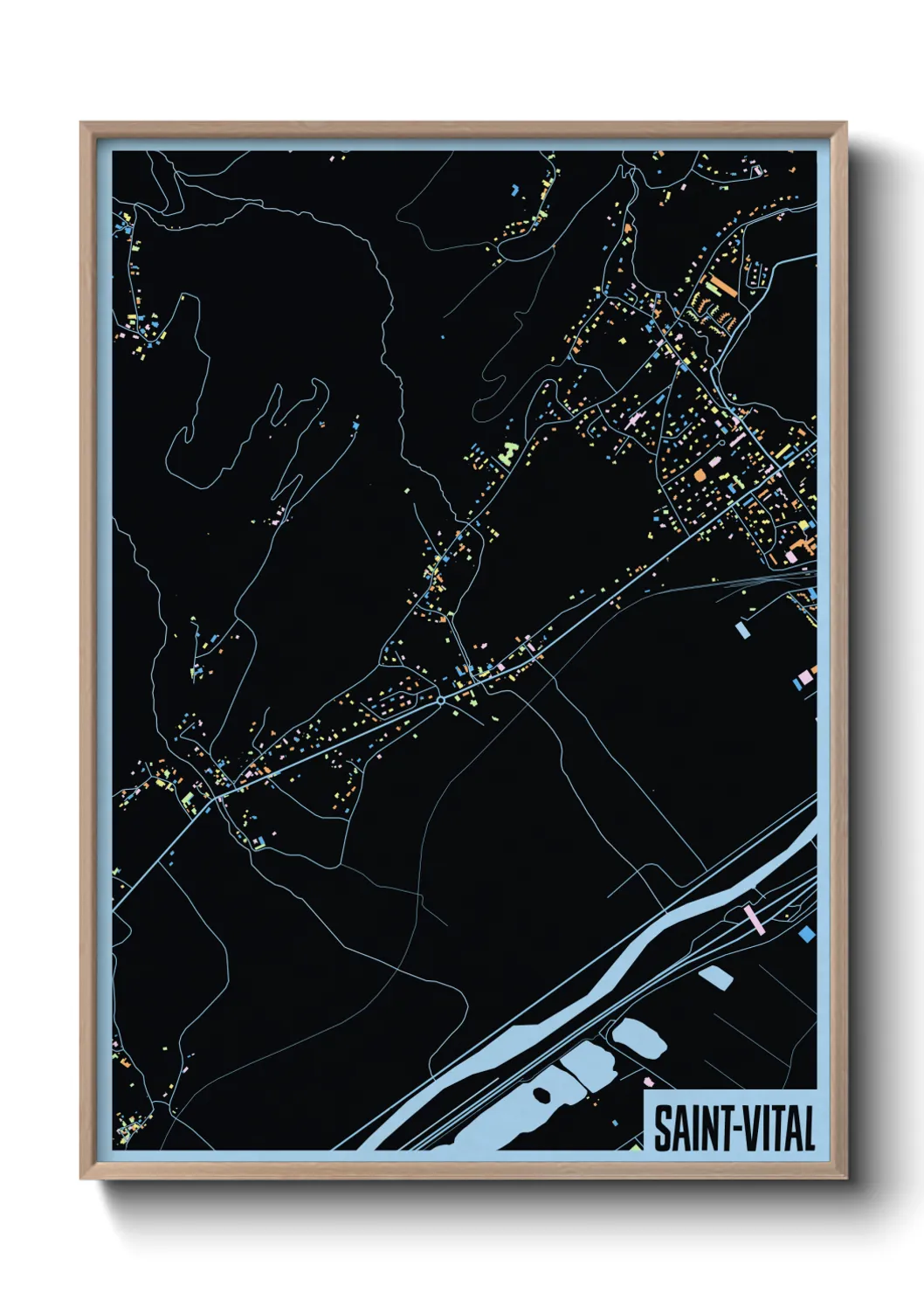 Une affiche de carte sur Saint-Vital