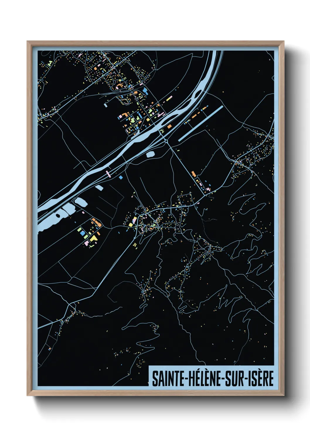 Une affiche de carte sur Sainte-Hélène-sur-Isère