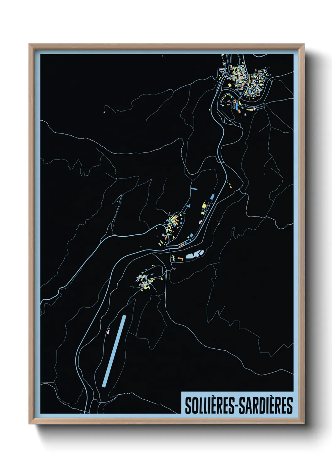 Une affiche de carte sur Sollières-Sardières