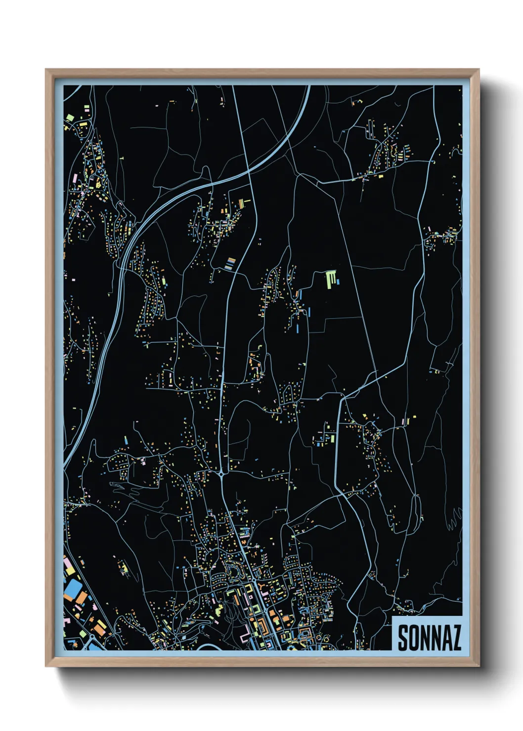 Une affiche de carte sur Sonnaz